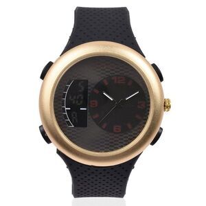 STRADA Watch with Black Silicone Band